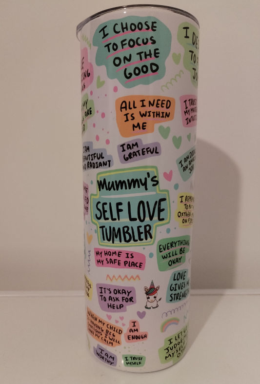 Mummy self care tumbler | Positive affirmation tumbler | 20 oz skinny tumbler | gifts for her